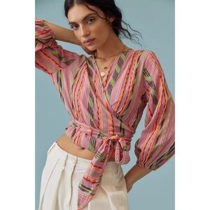 Devotion Twins Anthropologie Avalon Wrap Blouse Sz S